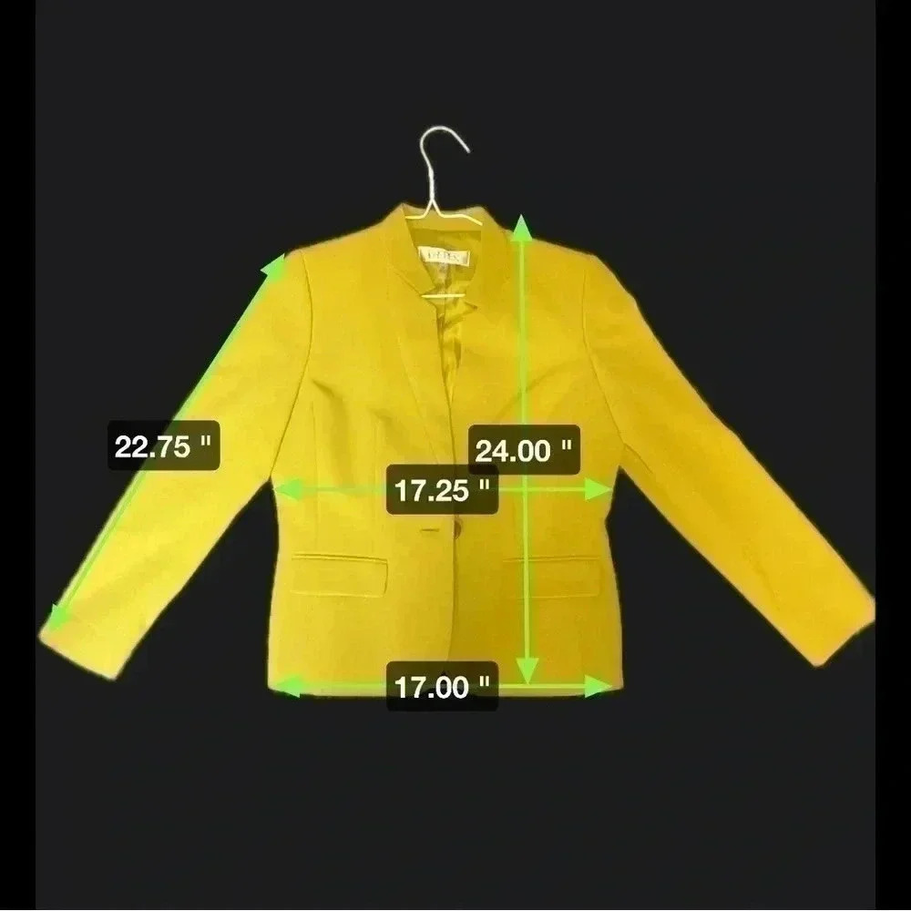 Kasper, woman blazer, size 4P, green, for work and special occasion,one button - Picture 9 of 9
